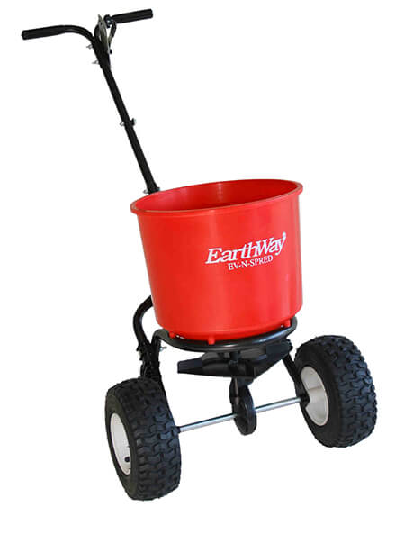Rotary lawn spreader.